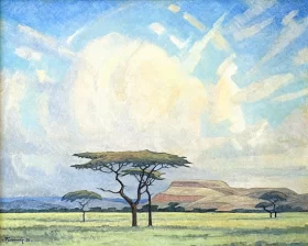 Landscape with Acacias and Clouds by Jacobus Hendrik Pierneef