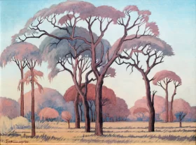 Lowveld landscape with Acacia Trees by Jacobus Hendrik Pierneef