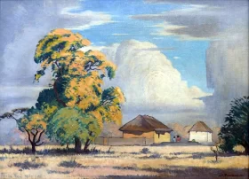 Huts, Bushveld by Jacobus Hendrik Pierneef