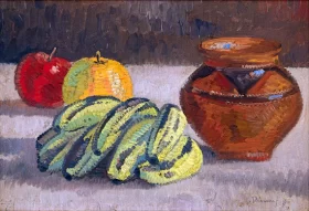 Still Life with Apples and Bananas by Jacobus Hendrik Pierneef