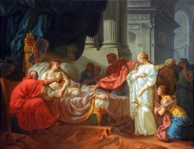 Erasistratus Discovers the Cause of Antiochus's Disease, 1774 by Jacques Louis David