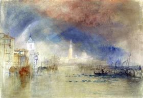 Venice- Looking towards the Dogana and San Giorgio Maggiore, with a Storm approaching by J.M.W. Turner