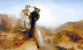 Southern Landscape with an Aqueduct and Waterfall 1828 by J.M.W. Turner