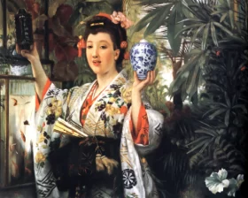 Young Lady Holding Japanese Objects by James Tissot