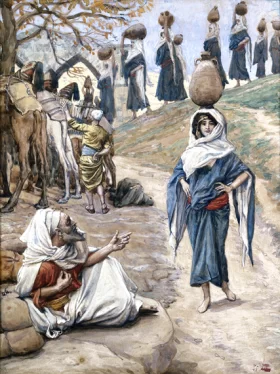 Abraham's Servant Meeteth Rebecca by James Tissot