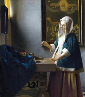 Woman Holding a Balance 1664 by Johannes Vermeer