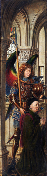 Virgin and Child - Triptych - Left Panel by Jan Van Eyck
