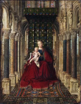 Virgin and Child - Triptych - Center Panel by Jan Van Eyck