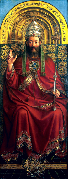 4. The Ghent Altarpiece Deity Enthroned by Jan Van Eyck