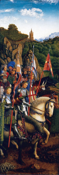 9. The Ghent Altarpiece Knights of Christ by Jan Van Eyck