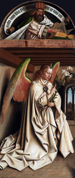13. The Ghent Altarpiece closed Arcangel Annunciate by Jan Van Eyck