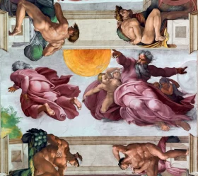 The Creation of the Sun and the Moon by Michelangelo Buonarroti