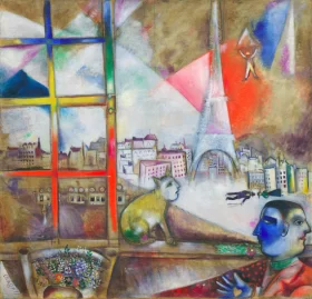 Paris through the Window by Marc Chagall (Inspired by)