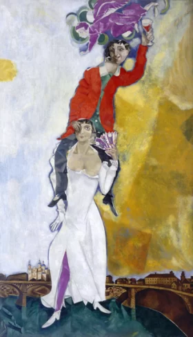 Double Portrait with a Glass of Wine by Marc Chagall (Inspired by)