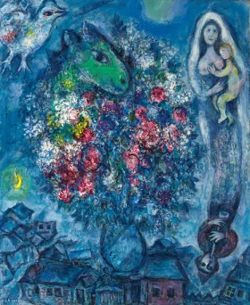 Bouquet Sur Les Toits Du Village by Marc Chagall (Inspired by)