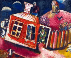 Les Maisonnettes Rouges by Marc Chagall (Inspired by)