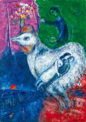 Grand Coq Blanc by Marc Chagall (Inspired by)
