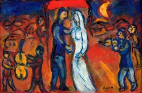 Les Mariés Sous le Baldaquin by Marc Chagall (Inspired by)