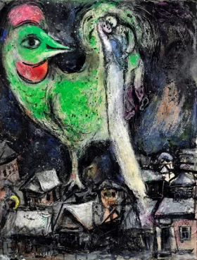 Mariés au Coq Vert by Marc Chagall (Inspired by)