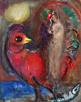 Le coq rouge au bord de l'eau by Marc Chagall (Inspired by)