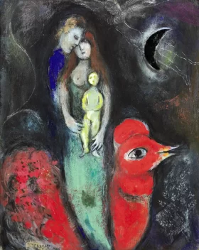 La famille et le coq rouge by Marc Chagall (Inspired by)