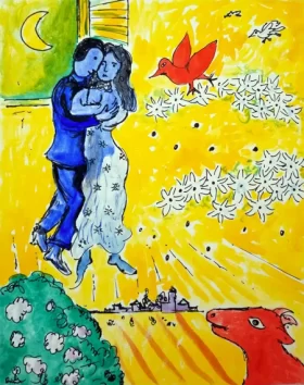 Lovers and Daisies by Marc Chagall (Inspired by)