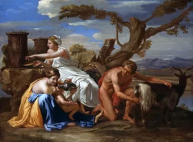 Jupiter nourished as a child The Goat Amalthea by Nicolas Poussin