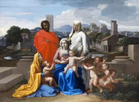 The Holy Family with Saints Anne, Elizabeth and John the Baptist 1649 by Nicolas Poussin