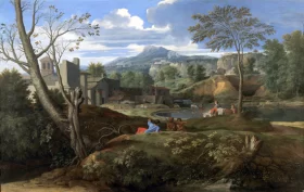 Landscape with Buildings by Nicolas Poussin