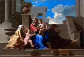 The Holy Family on the Steps 1648 by Nicolas Poussin