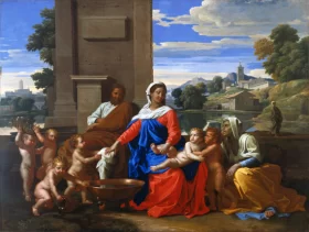 The Holy Family with the Infant Saint John the Baptist and Saint Elizabeth 1650 by Nicolas Poussin