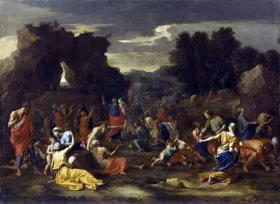 The Israelites Gathering Manna in the Wilderness by Nicolas Poussin