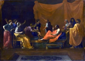 Child Moses trampling on Pharaoh's crown by Nicolas Poussin