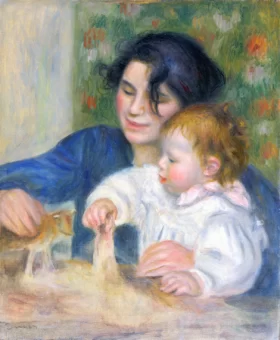 Gabrielle Renard and infant Son Jean Renoir, 1895 by Pierre Auguste Renoir