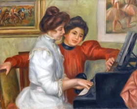 Yvonne and Christine Lerolle at the Piano by Pierre Auguste Renoir