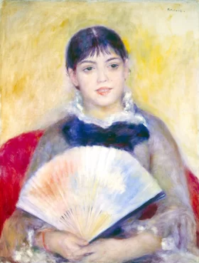 Girl with a Fan 1881 by Pierre Auguste Renoir