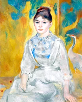 La Jeune Fille Au Cygne Ou La Jeune Fille Au Héron by Pierre Auguste Renoir
