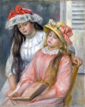Young Girls Looking at an Album by Pierre Auguste Renoir