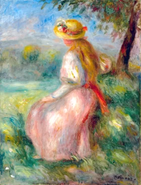 Jeune Fille En Rose by Pierre Auguste Renoir