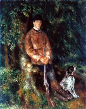 Portrait of Alfred Bérard with his Dog by Pierre Auguste Renoir