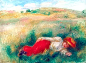 Femme Couchée Dans L'herbe by Pierre Auguste Renoir
