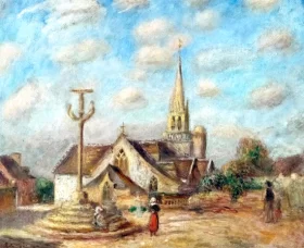 Calvary and Church of Nizon (Near Pont-Aven) by Pierre Auguste Renoir