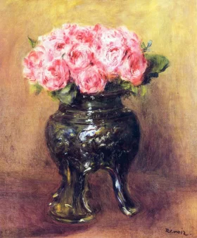 Roses in a China Vase by Pierre Auguste Renoir