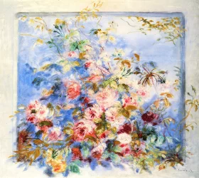 Roses in the window by Pierre Auguste Renoir