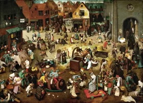 The Fight Between Carnival And Lent  by Pieter Bruegel the elder