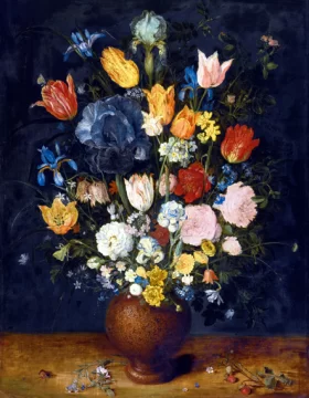 Still Life Of Flowers In A Stoneware Vase by Pieter Bruegel the elder