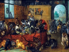 Monkeys Feasting by Pieter Bruegel the elder