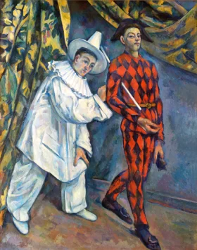 Pierot and Harlequin 1888 by Paul Cezanne