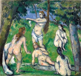 Five Bathers 1877 by Paul Cezanne