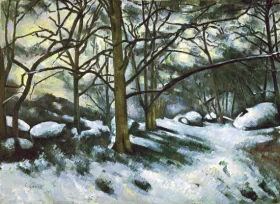 Melting Snow, Fontainebleau by Paul Cezanne